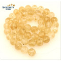 Synthetic Quartz Stone Size 6 8 10 12mm Yellow Imitation Crystal Beads